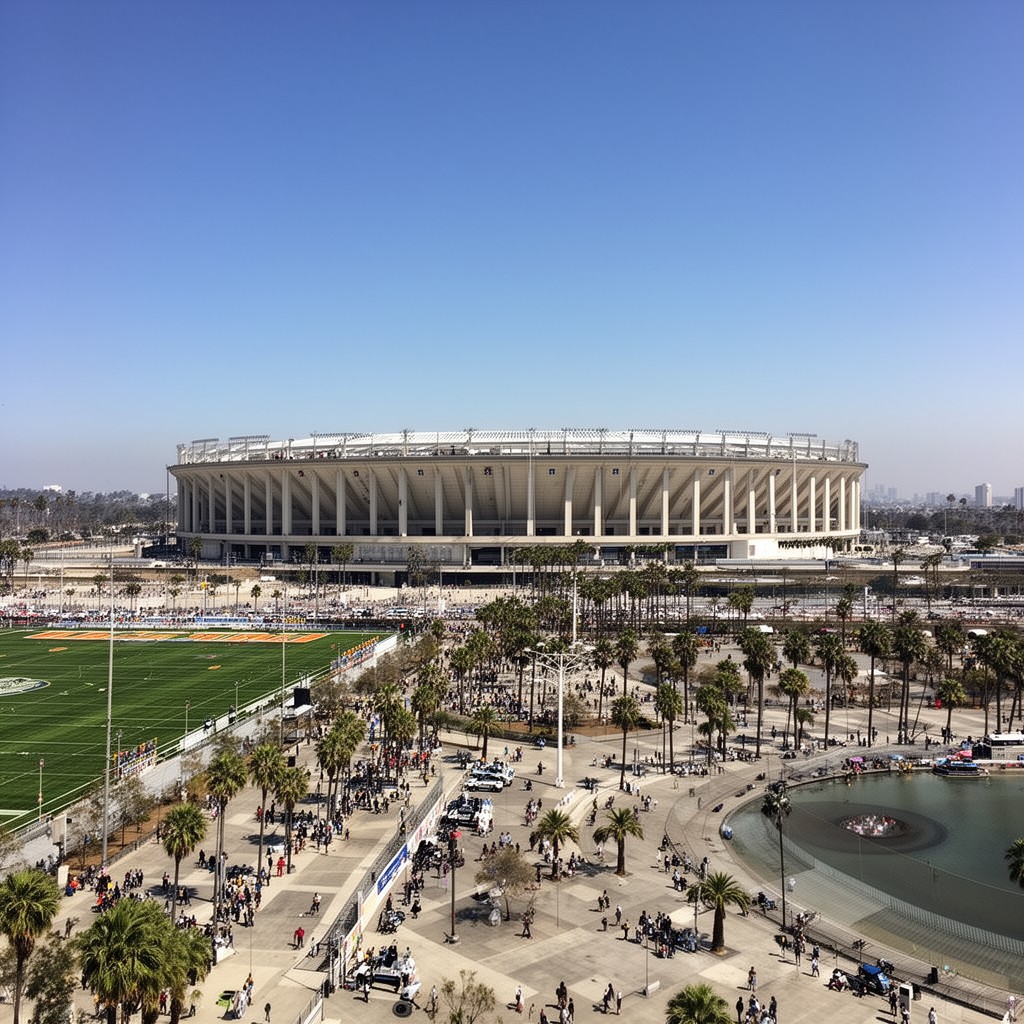AI-generated illustration of Los Angeles Memorial Coliseum