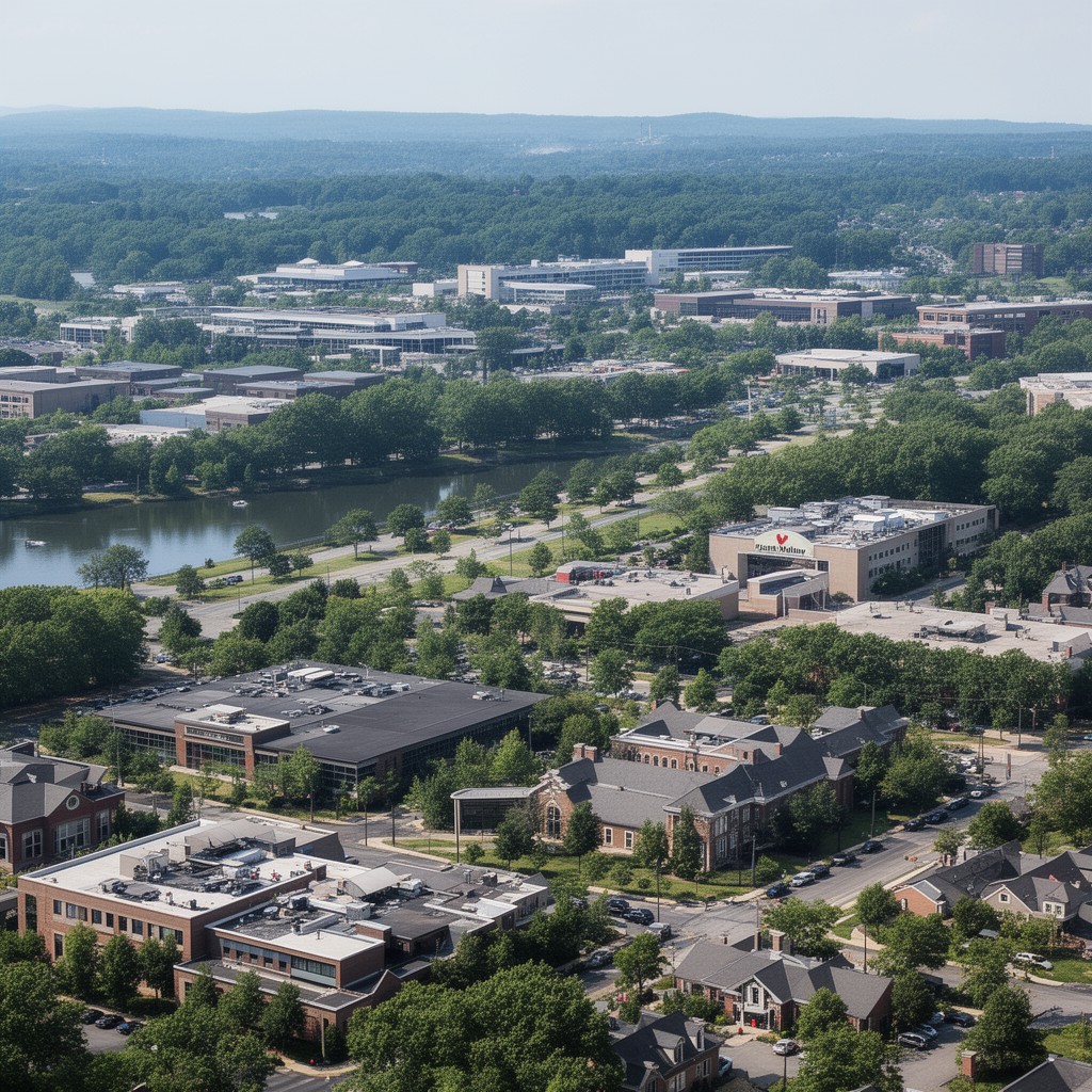 AI-generated illustration of Hunt Valley, Maryland