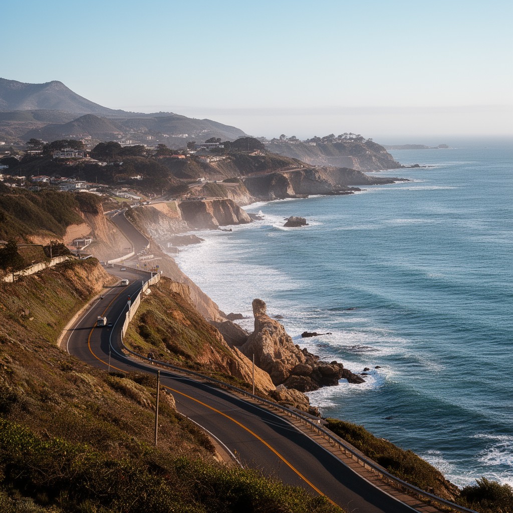 AI-generated illustration of Pacific Coast Highway