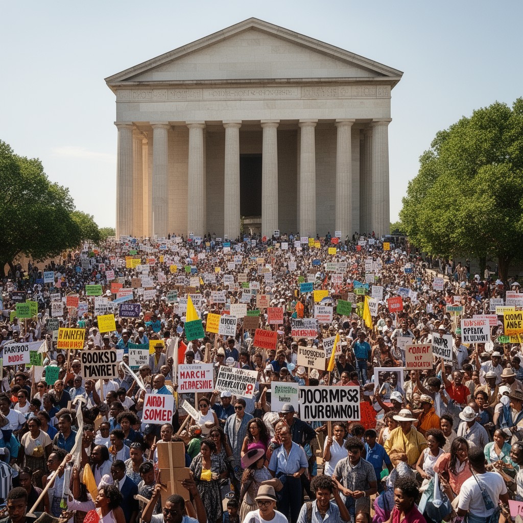AI-generated illustration of March on Washington for Jobs and Freedom