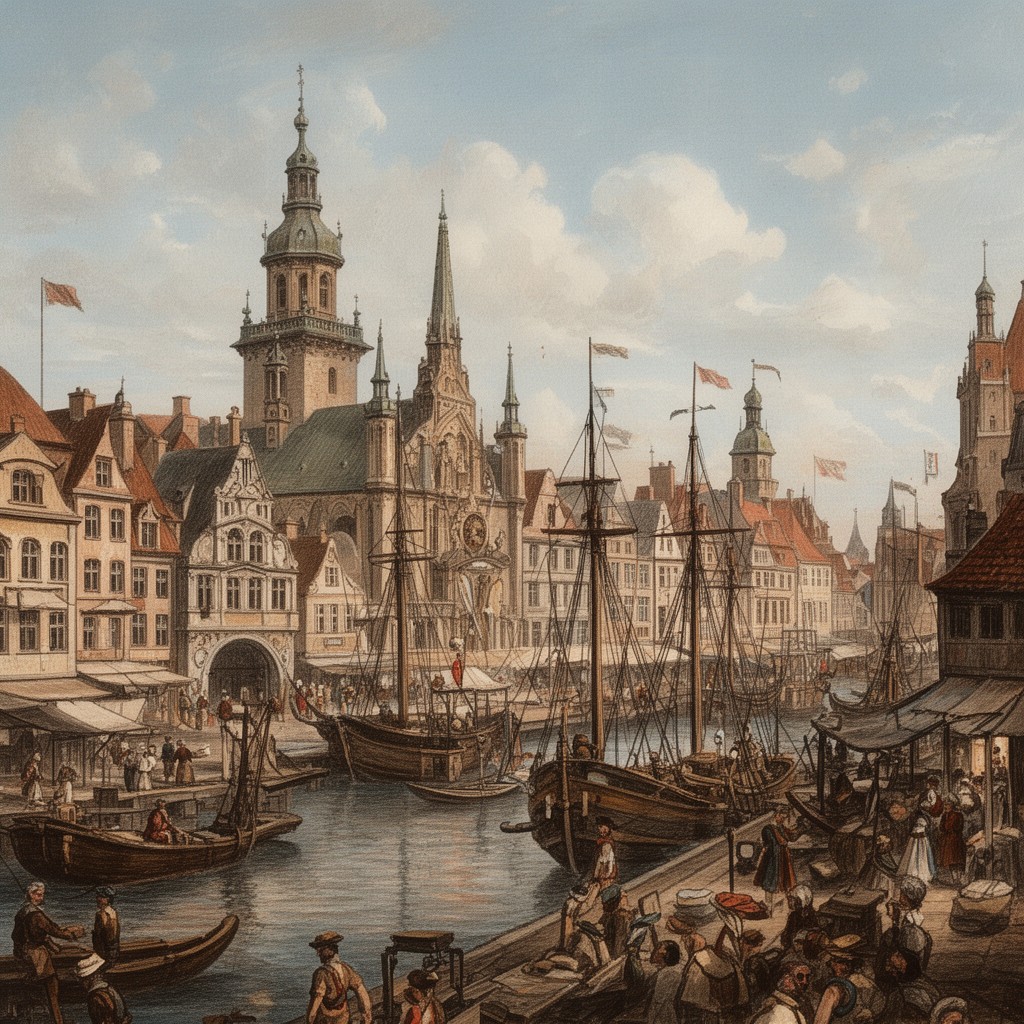 AI-generated illustration of Hanseatic League (historical)