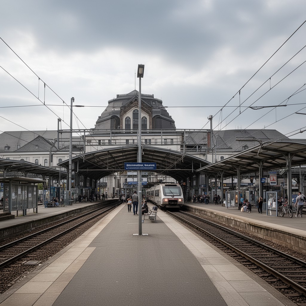 AI-generated illustration of Göttingen railway station