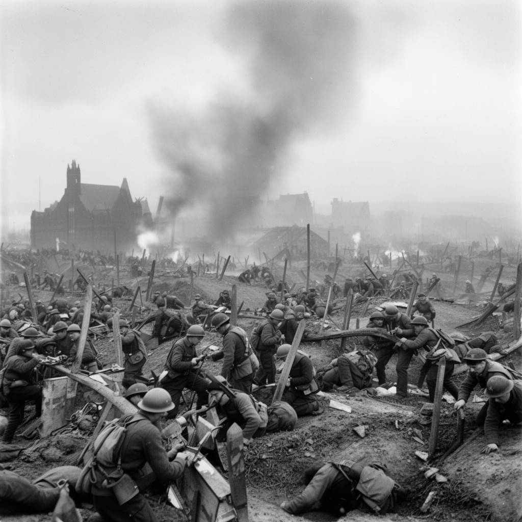 AI-generated illustration of Second Battle of Ypres