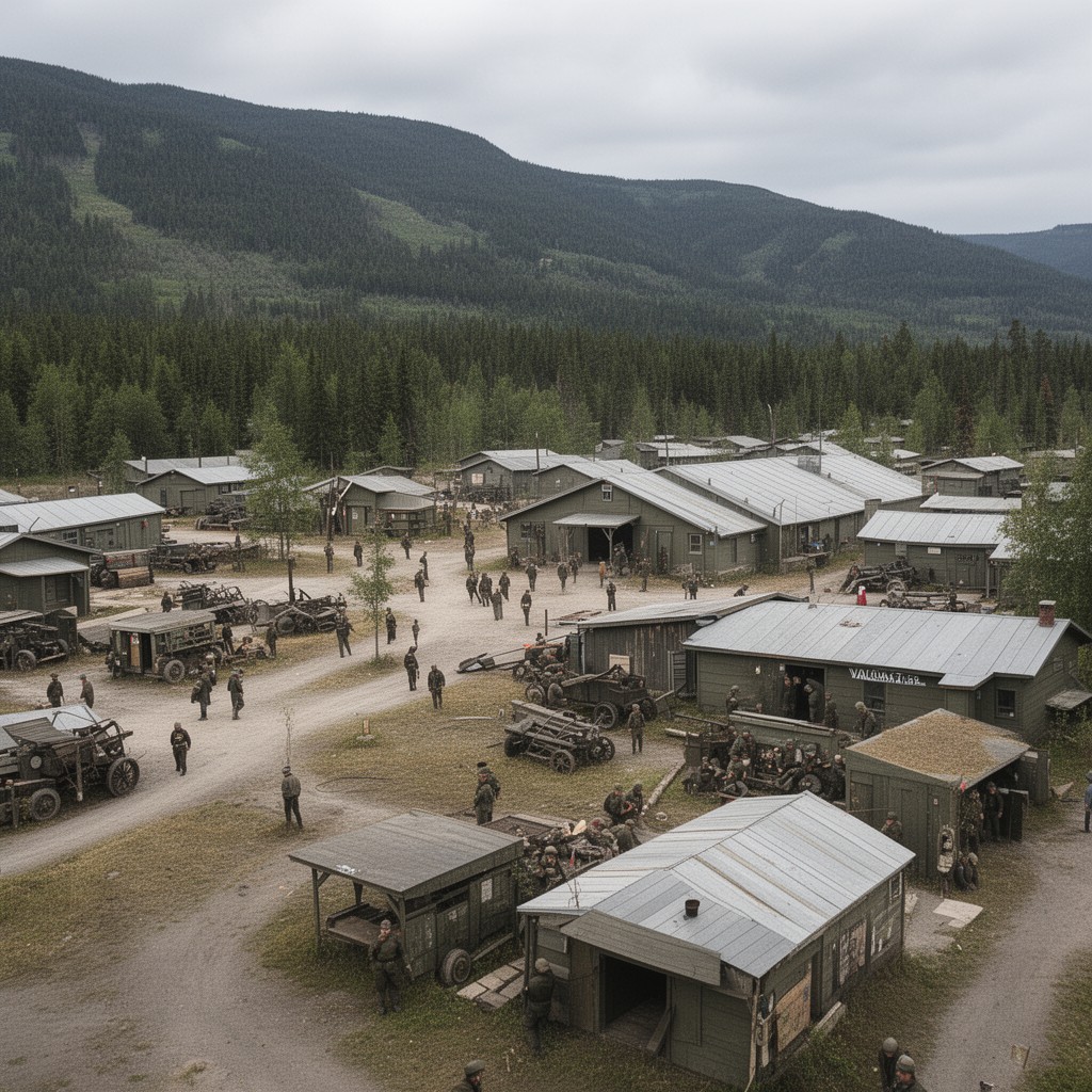 AI-generated illustration of Camp Valcartier