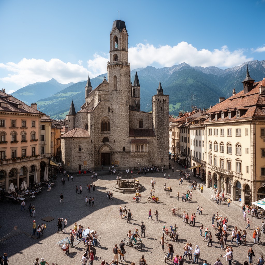 AI-generated illustration of Piazza Duomo, Trento