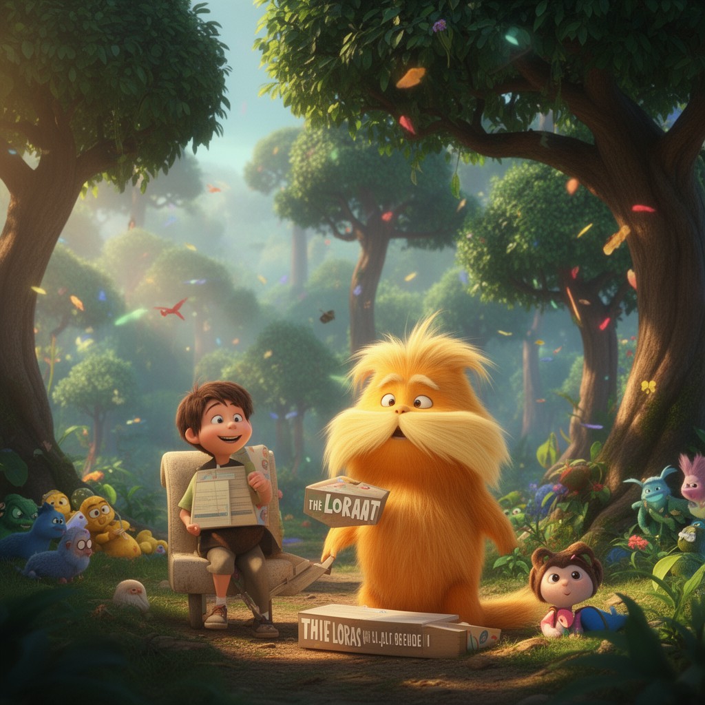 AI-generated illustration of The Lorax (2012 film)