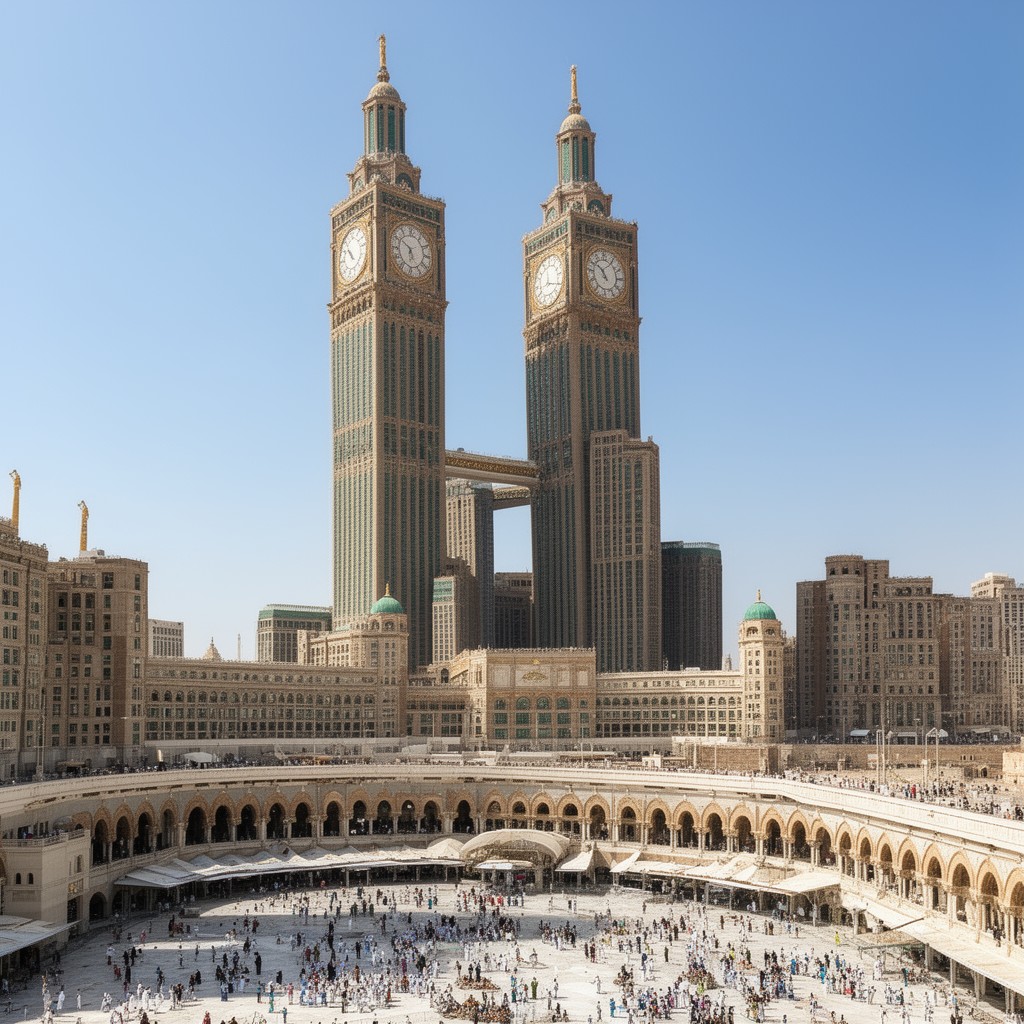 AI-generated illustration of Abraj Al Bait complex