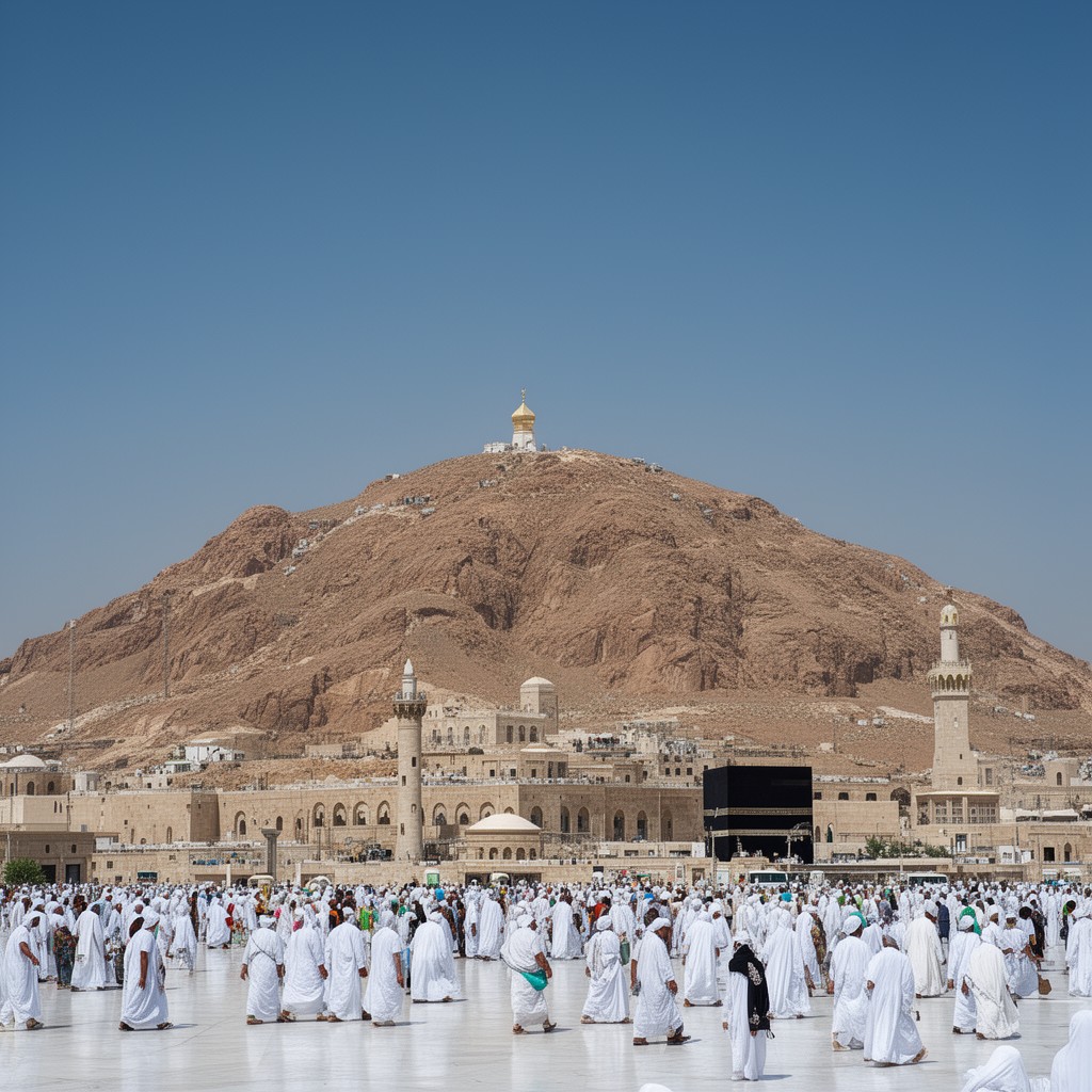 AI-generated illustration of Mount Arafat