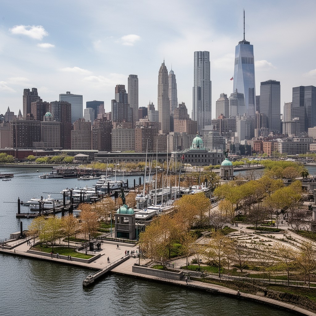 AI-generated illustration of Battery Park, Manhattan