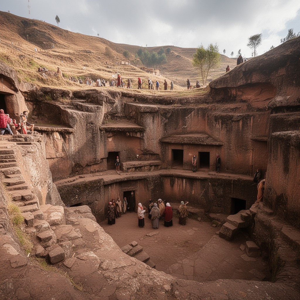 AI-generated illustration of Lalibela