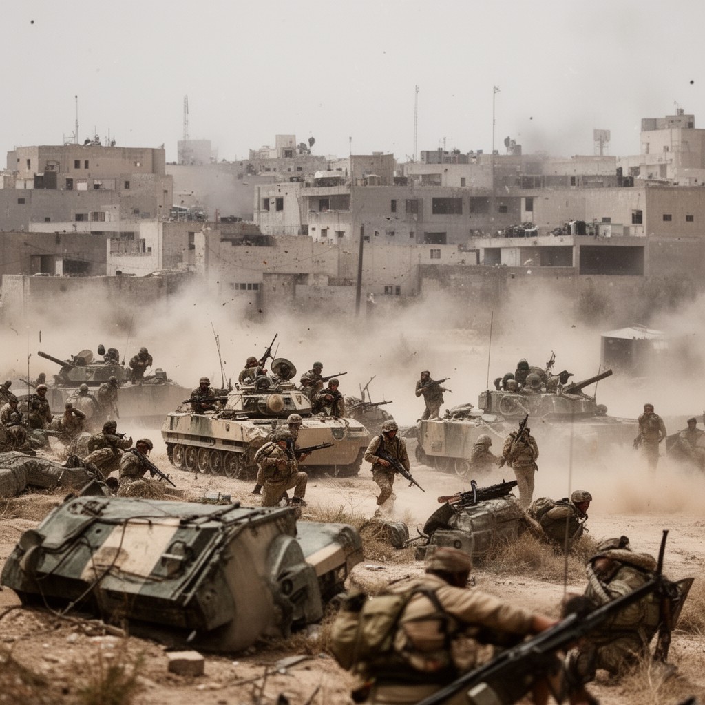 AI-generated illustration of Battle of Benghazi