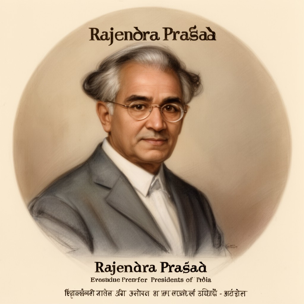 AI-generated illustration of Rajendra Prasad