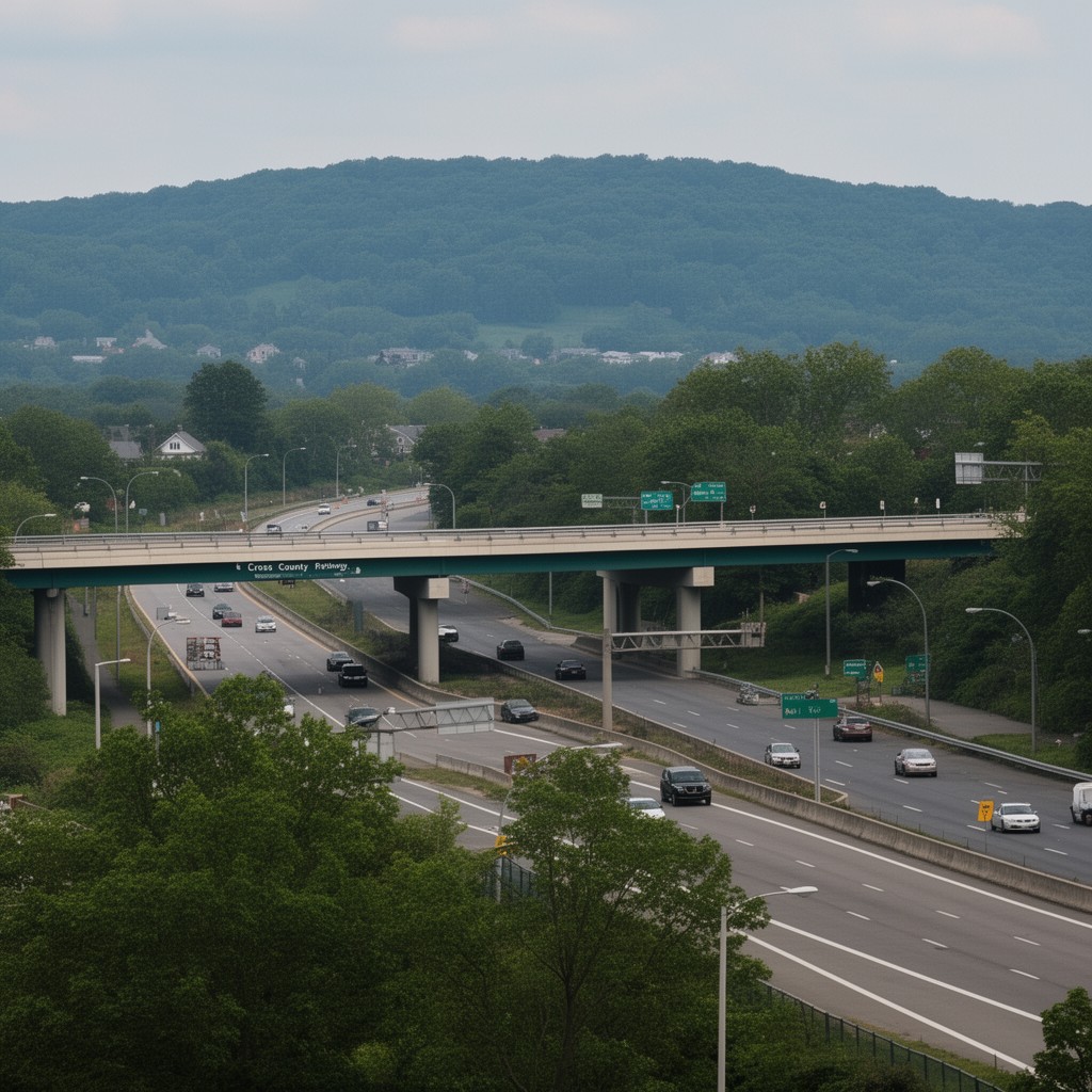 AI-generated illustration of Cross County Parkway