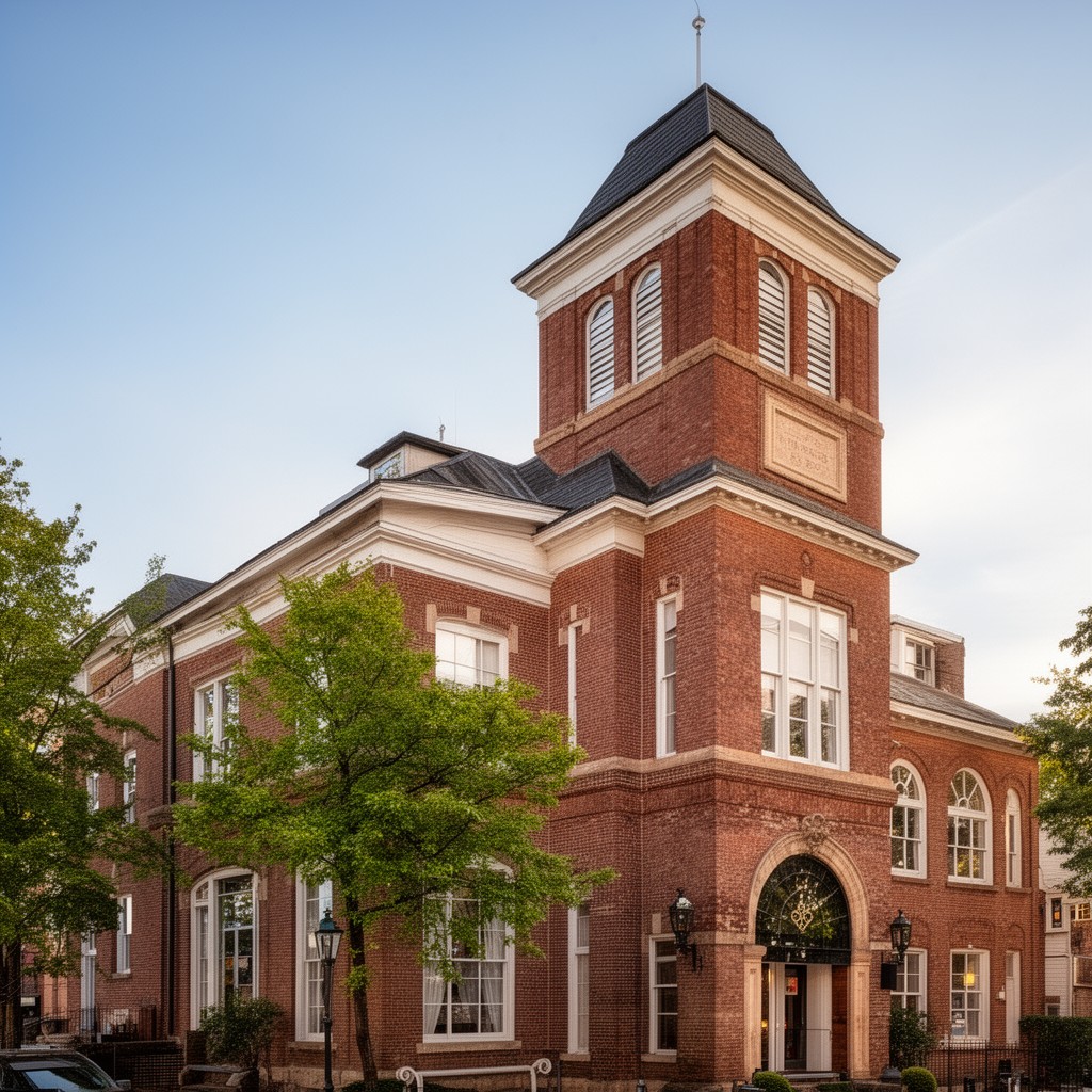 AI-generated illustration of Old Town Hall (Fairfax, Virginia)
