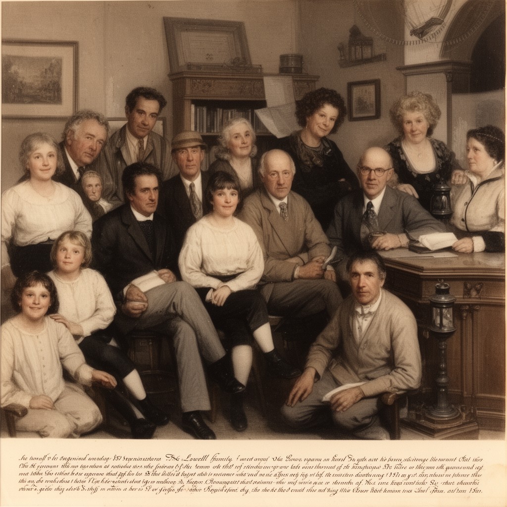 AI-generated illustration of Lowell family