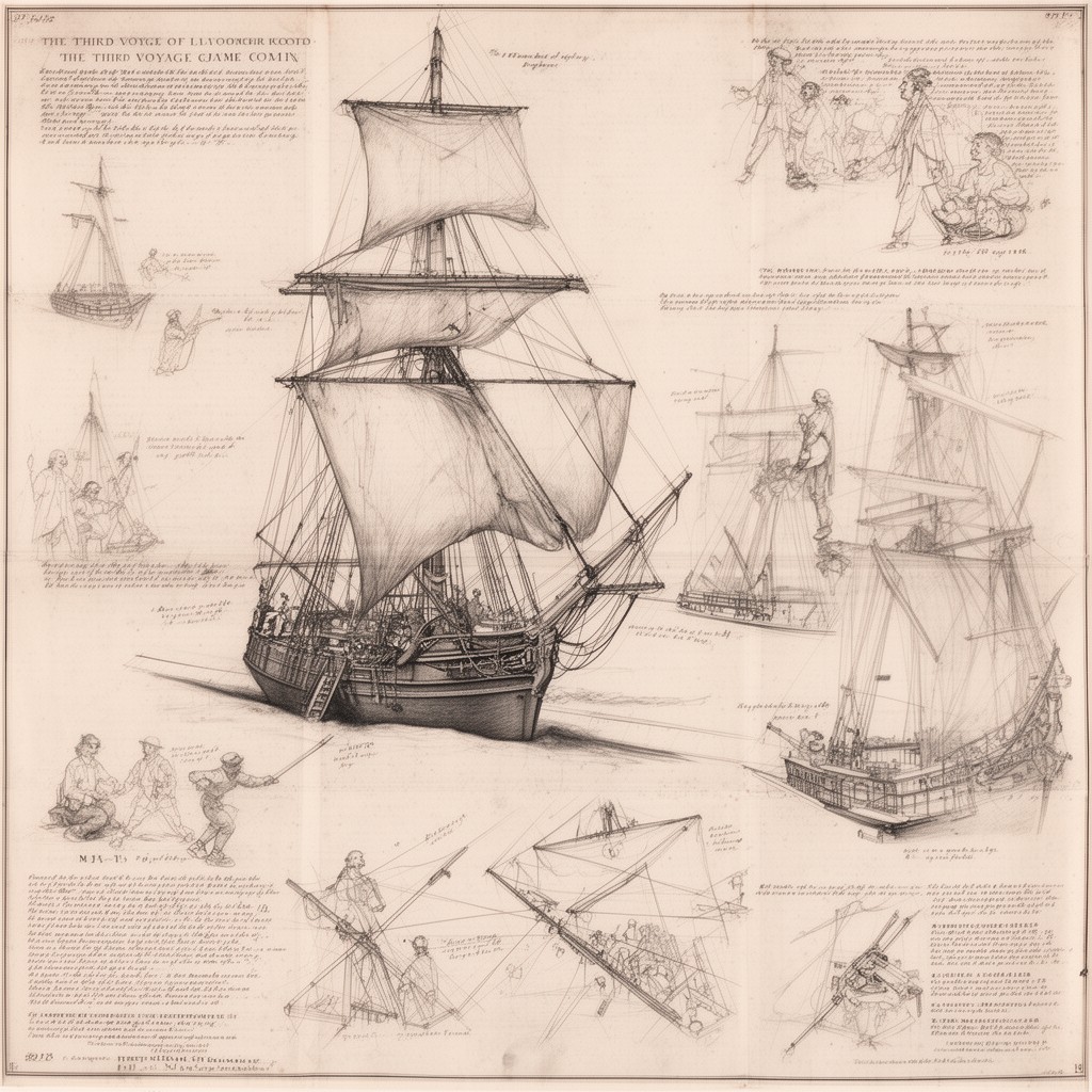 AI-generated illustration of Third voyage of James Cook