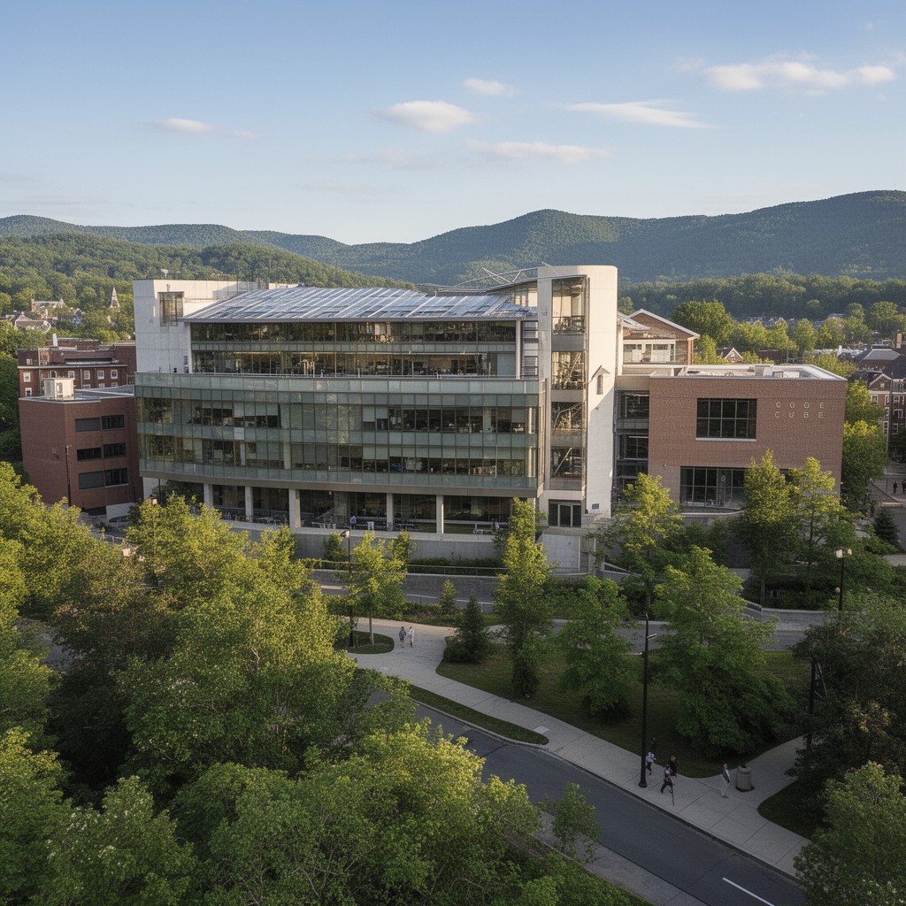 AI-generated illustration of Gates Center for Computer Science
