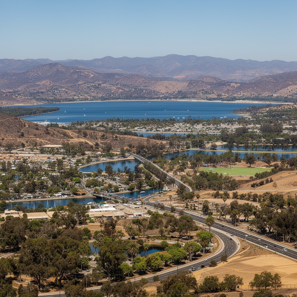 AI-generated illustration of Lake Elsinore