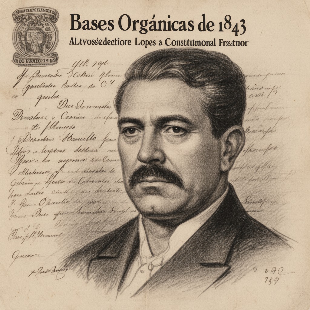 AI-generated illustration of Bases Orgánicas de 1843