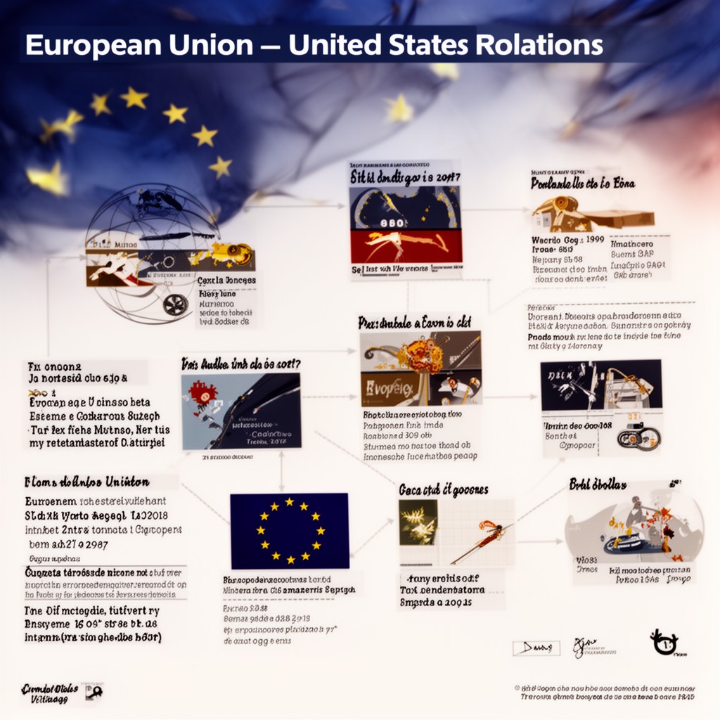 AI-generated illustration of European Union–United States relations