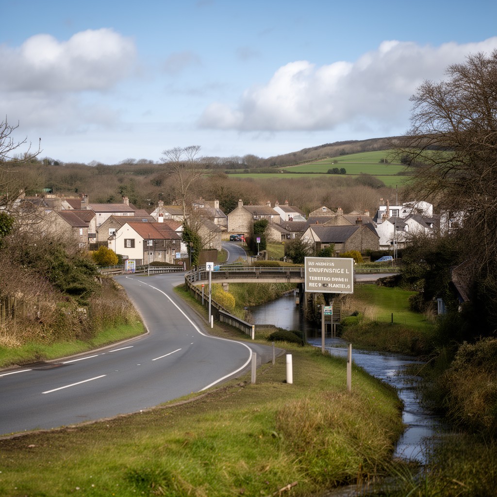 AI-generated illustration of A59 road (near Tarleton)