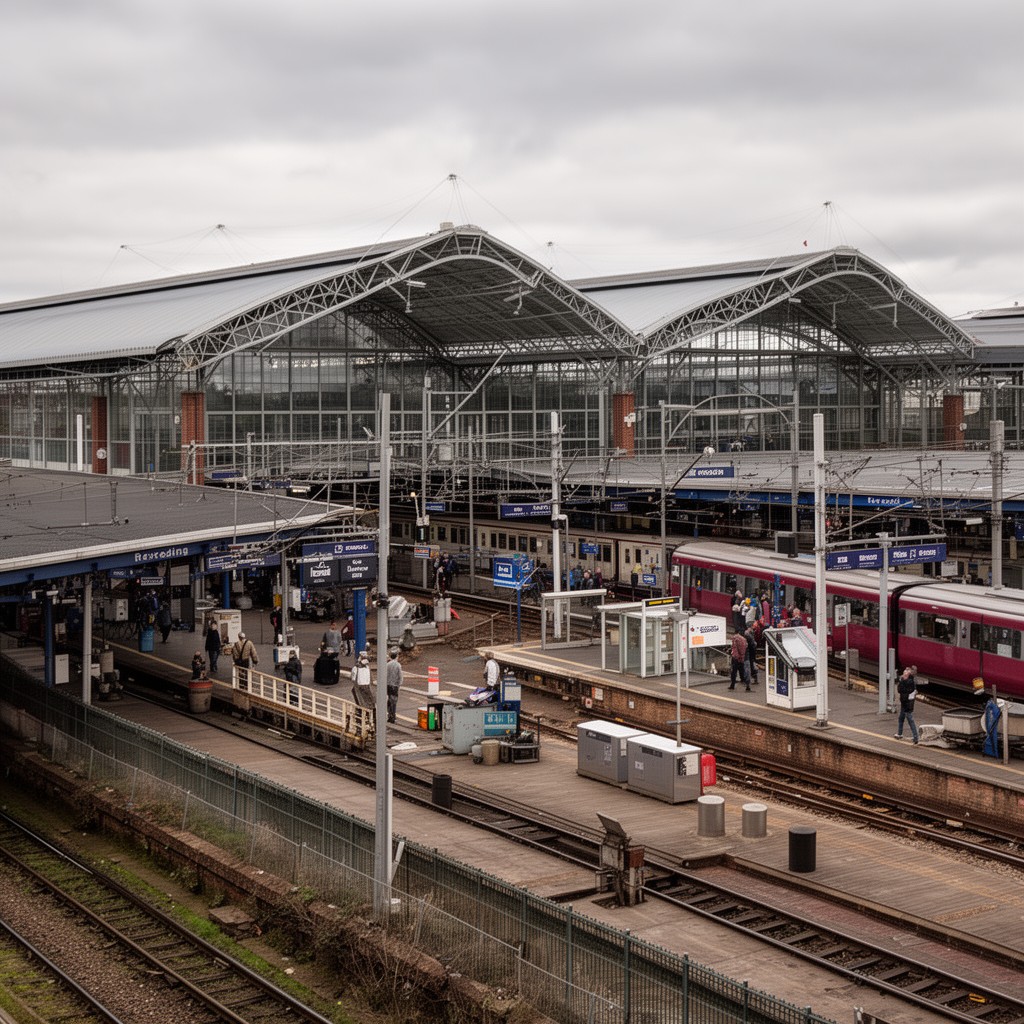 AI-generated illustration of Reading railway station