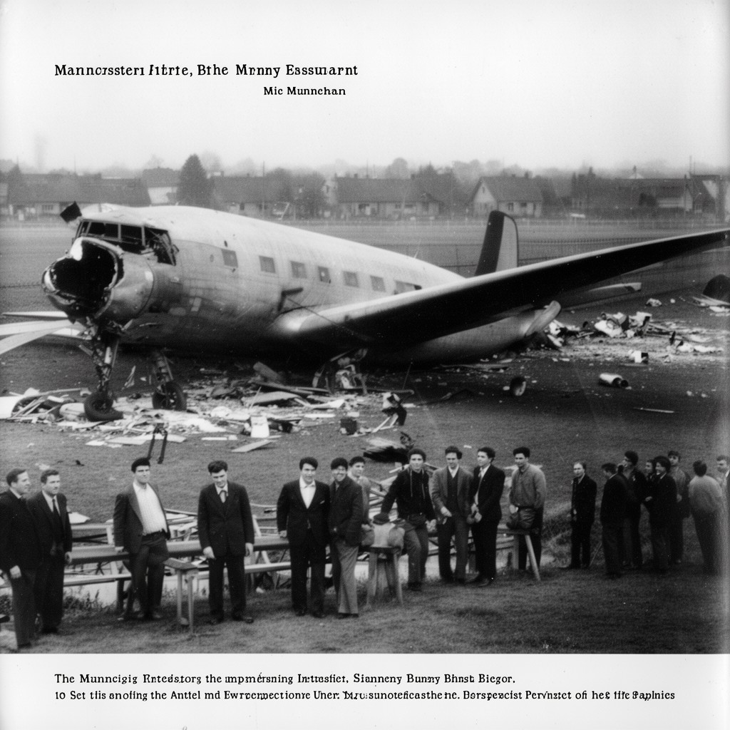 AI-generated illustration of Munich air disaster