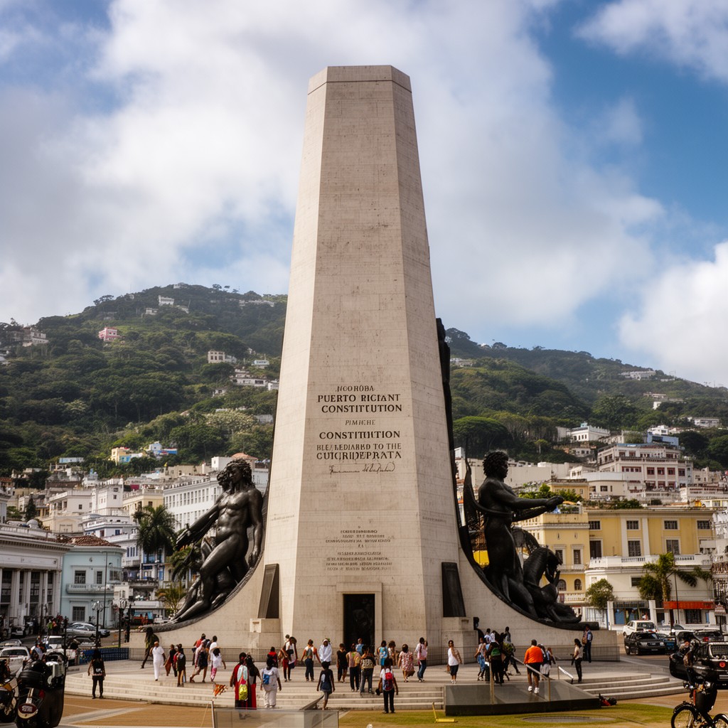 AI-generated illustration of Monument to the Puerto Rican Constitution