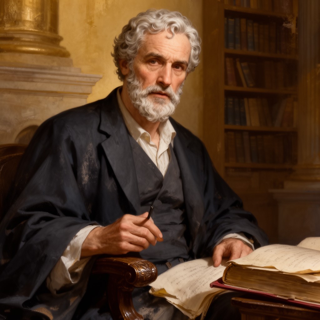 AI-generated illustration of Demosthenes