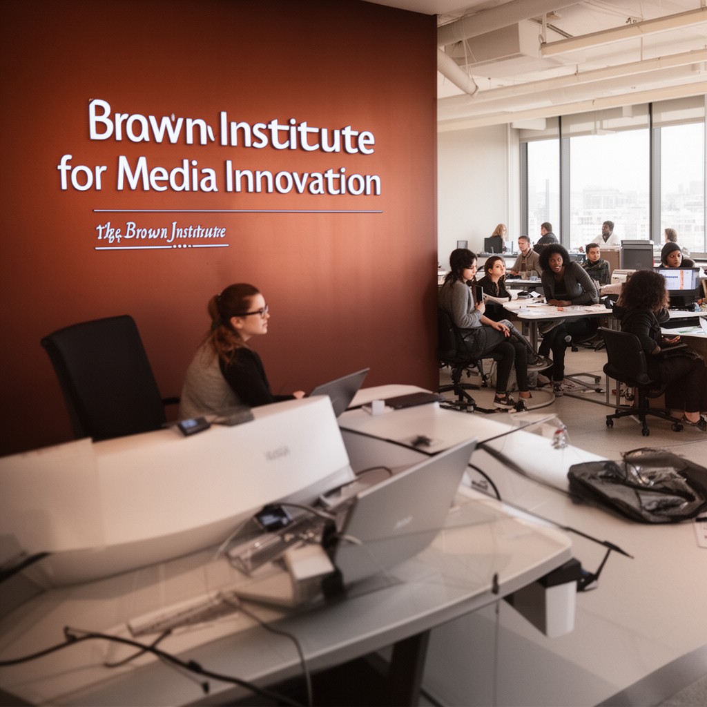 AI-generated illustration of Brown Institute for Media Innovation