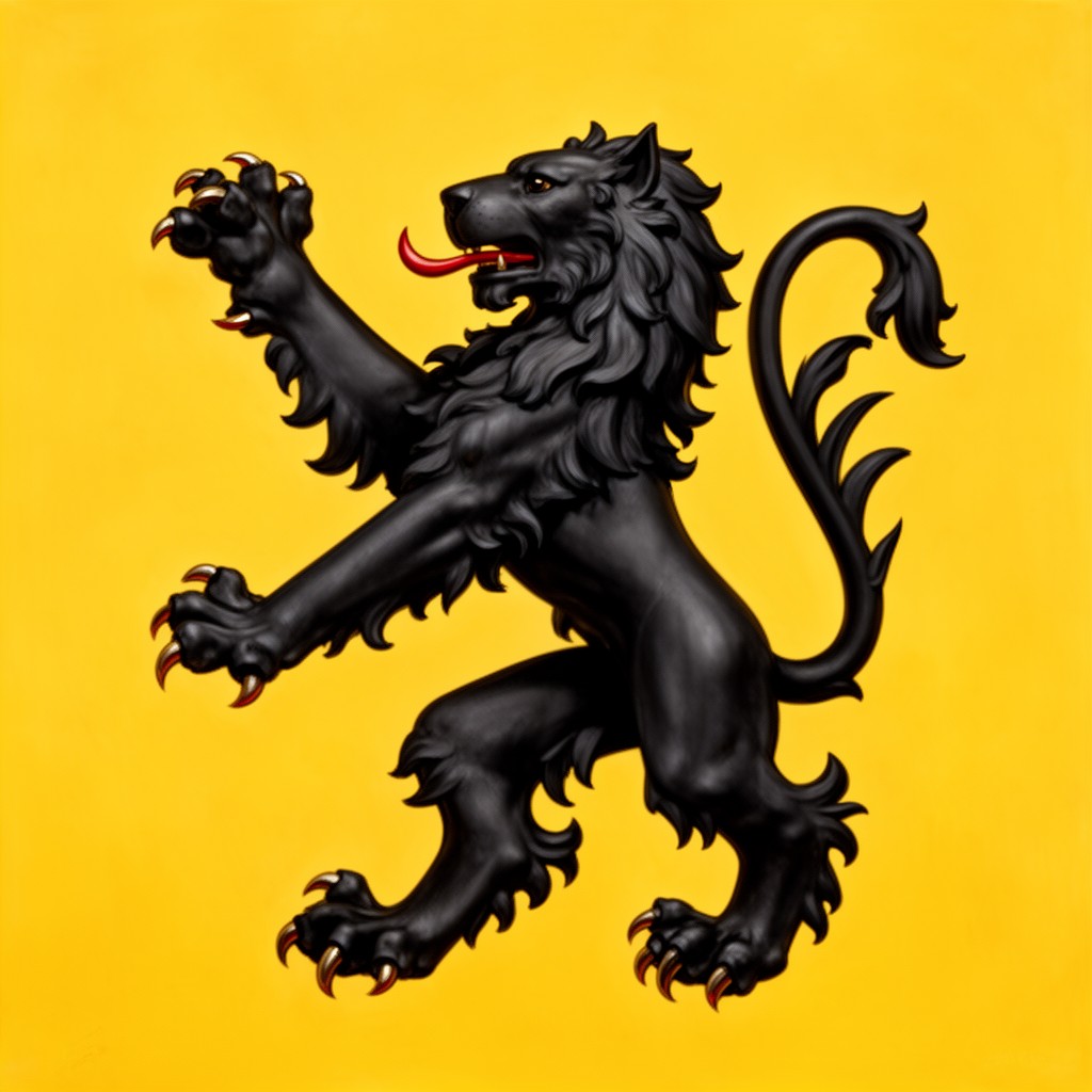 AI-generated illustration of Flemish lion