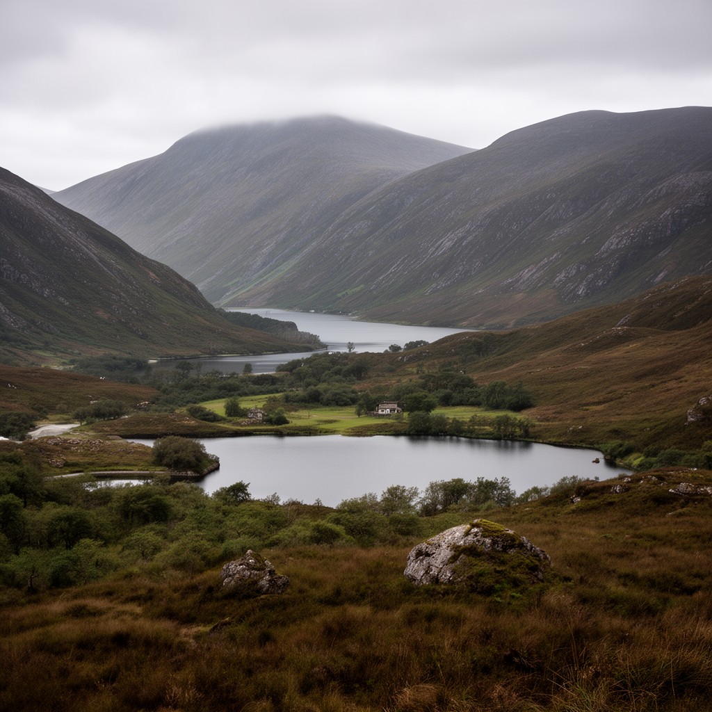 AI-generated illustration of Scottish Highlands