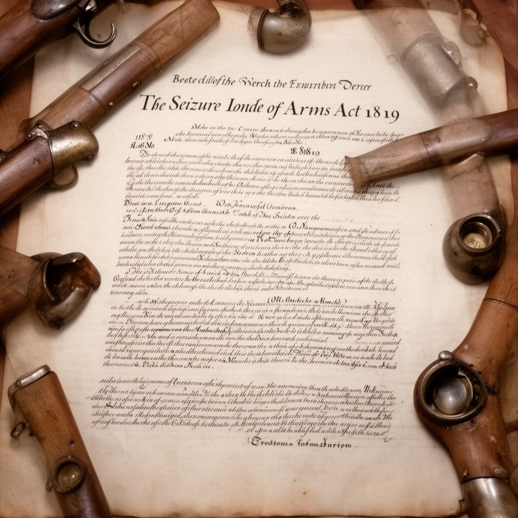 AI-generated illustration of Seizure of Arms Act 1819
