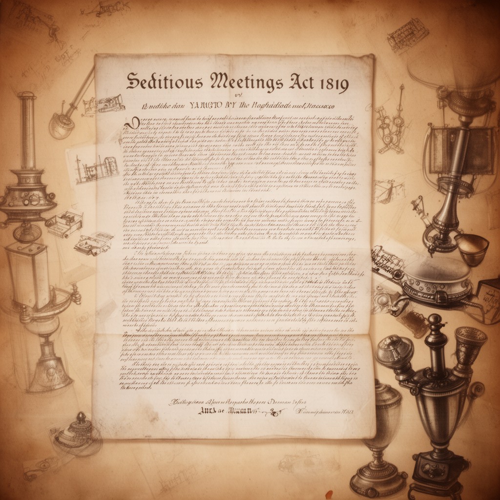 AI-generated illustration of Seditious Meetings Act 1819