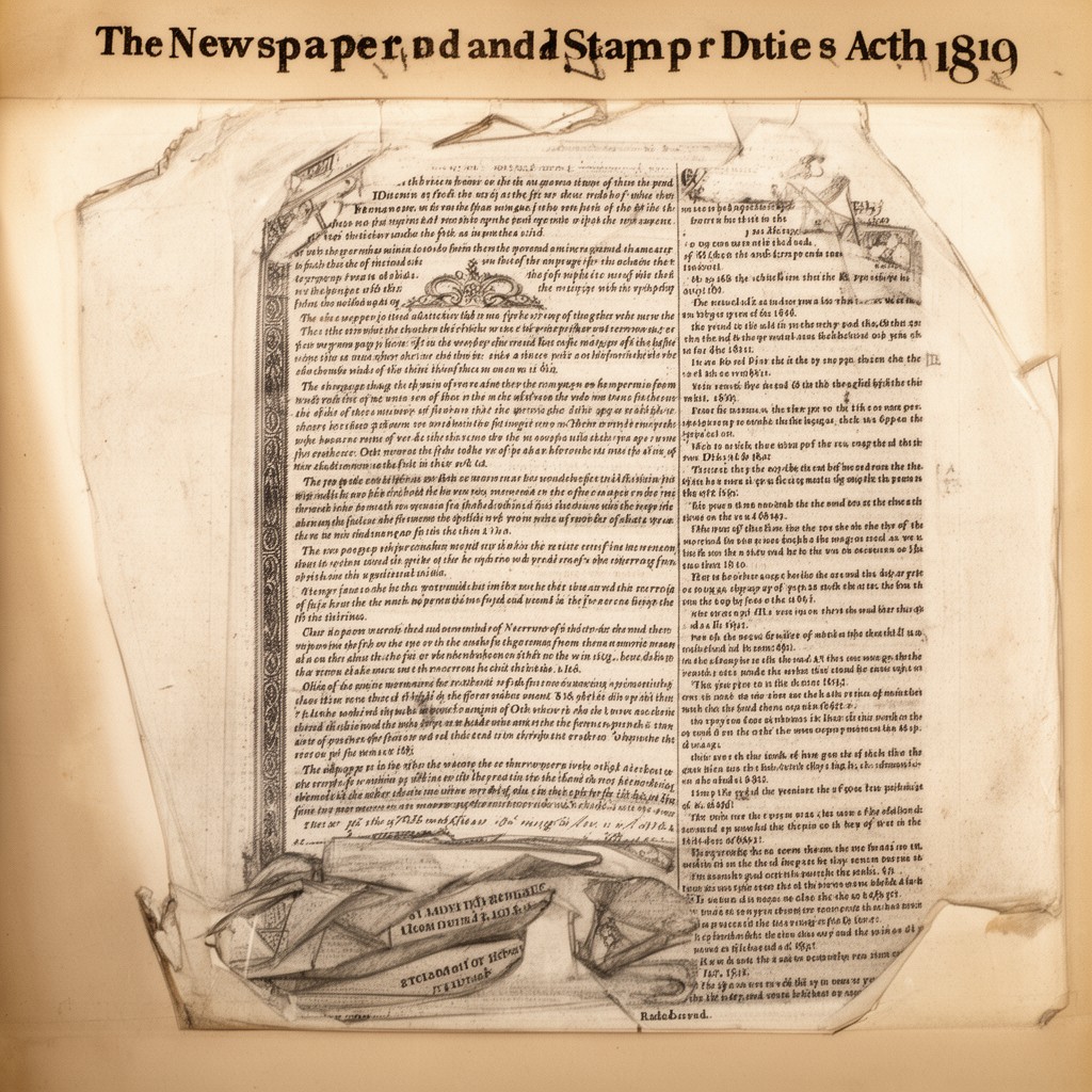 AI-generated illustration of Newspaper and Stamp Duties Act 1819