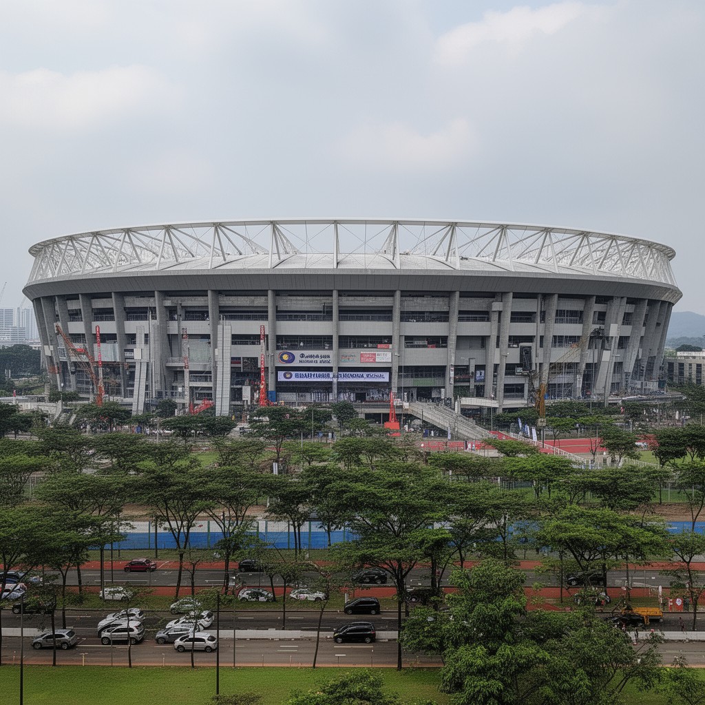 AI-generated illustration of Bukit Jalil National Stadium