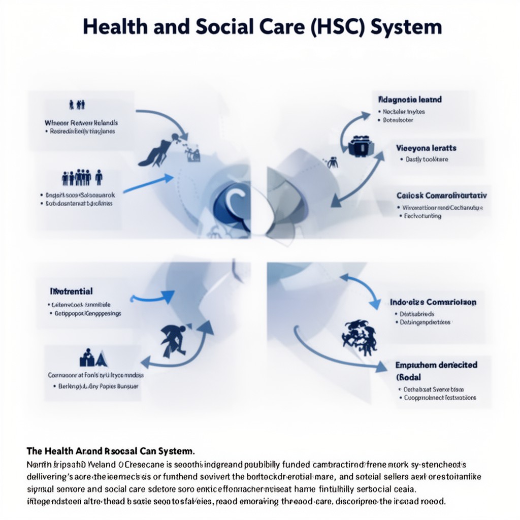 AI-generated illustration of Health and Social Care (HSC) system