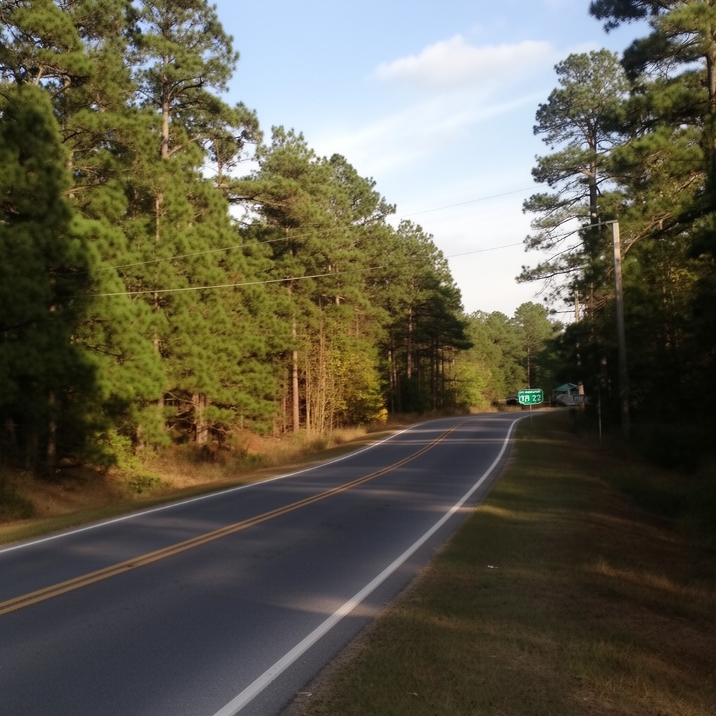 AI-generated illustration of Georgia State Route 22 in Bibb County