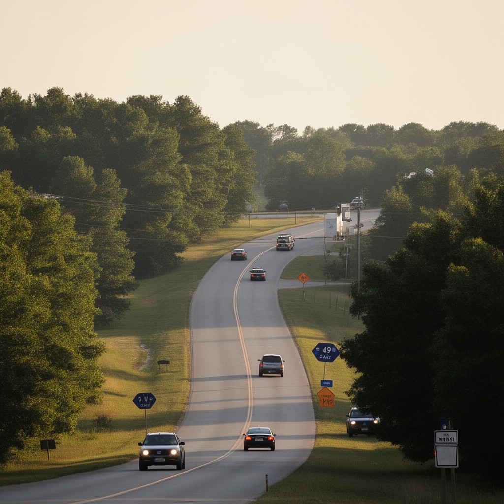 AI-generated illustration of Georgia State Route 49 in Peach County