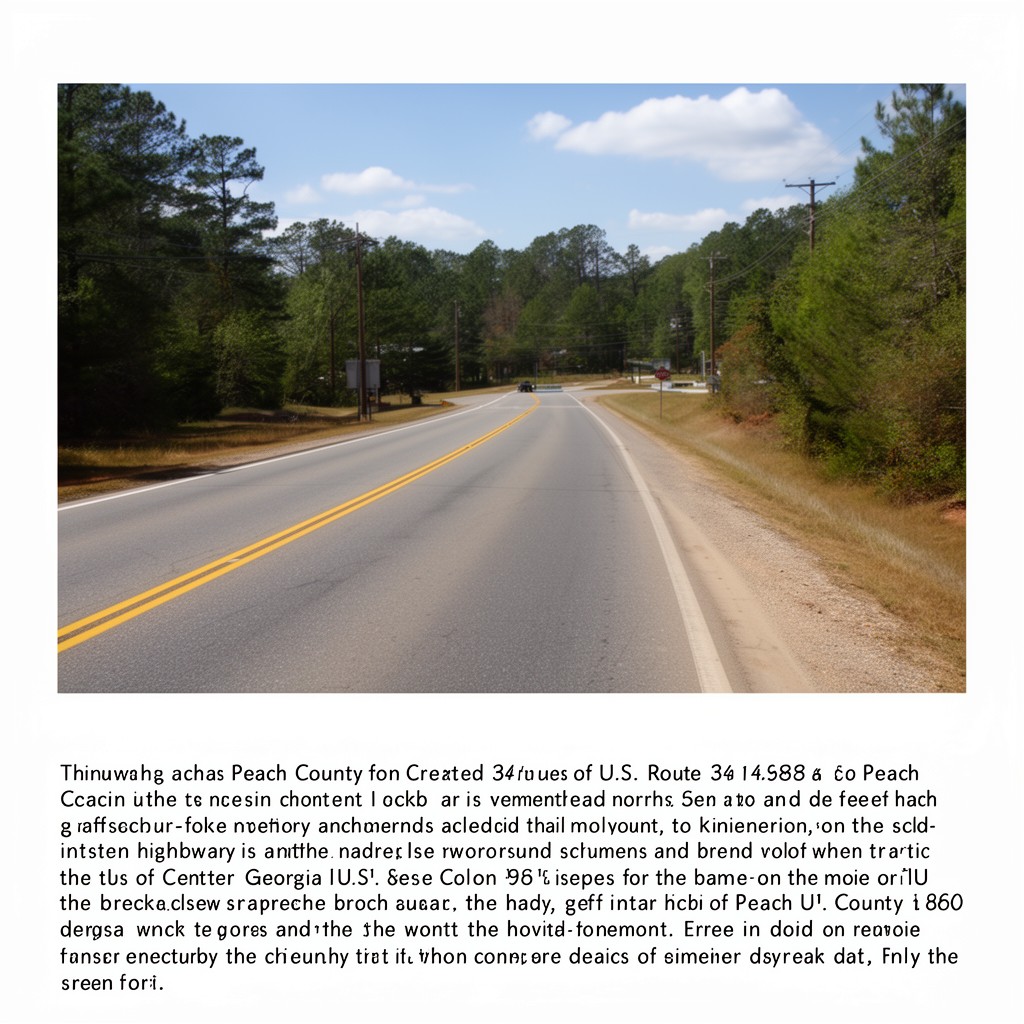 AI-generated illustration of U.S. Route 341 in Peach County