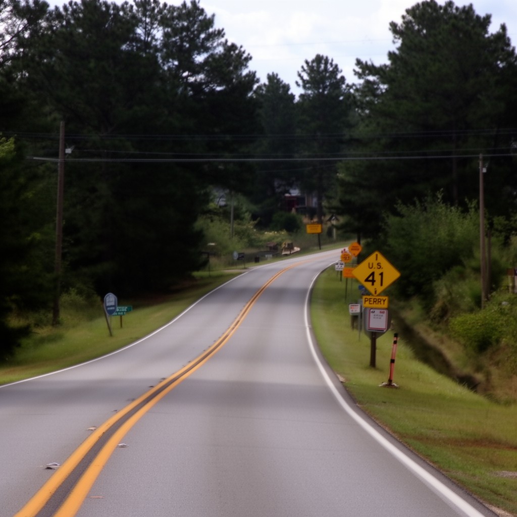 AI-generated illustration of U.S. Route 41 in Perry
