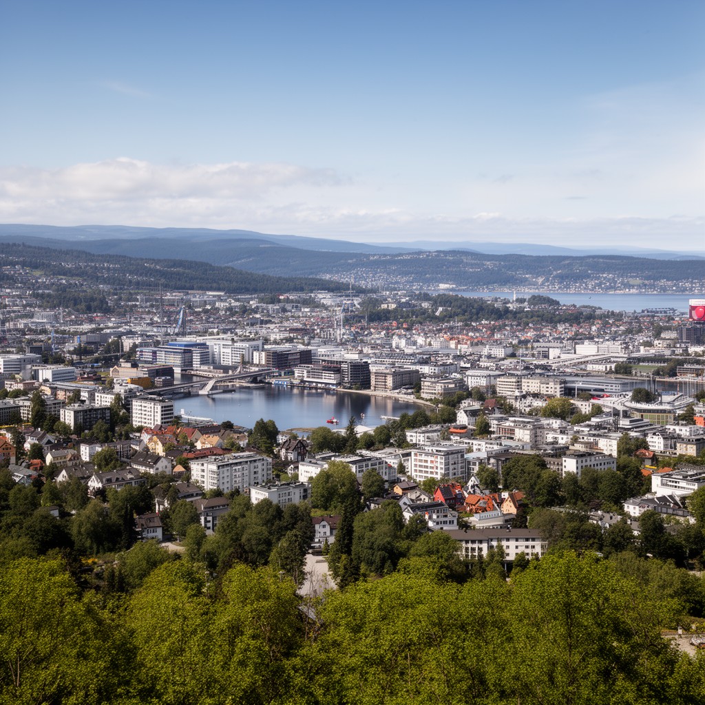 AI-generated illustration of Lysaker, Norway