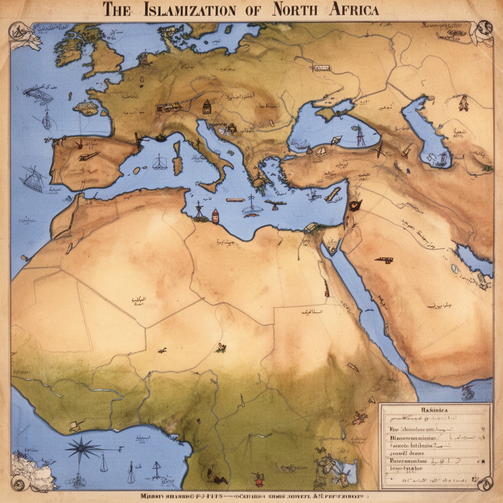 AI-generated illustration of Islamization of North Africa