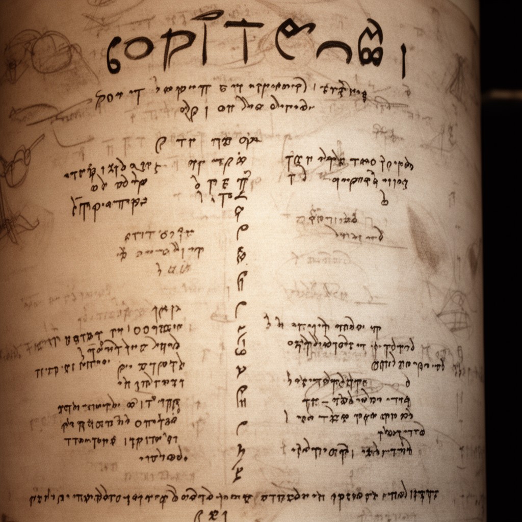 AI-generated illustration of Coptic language