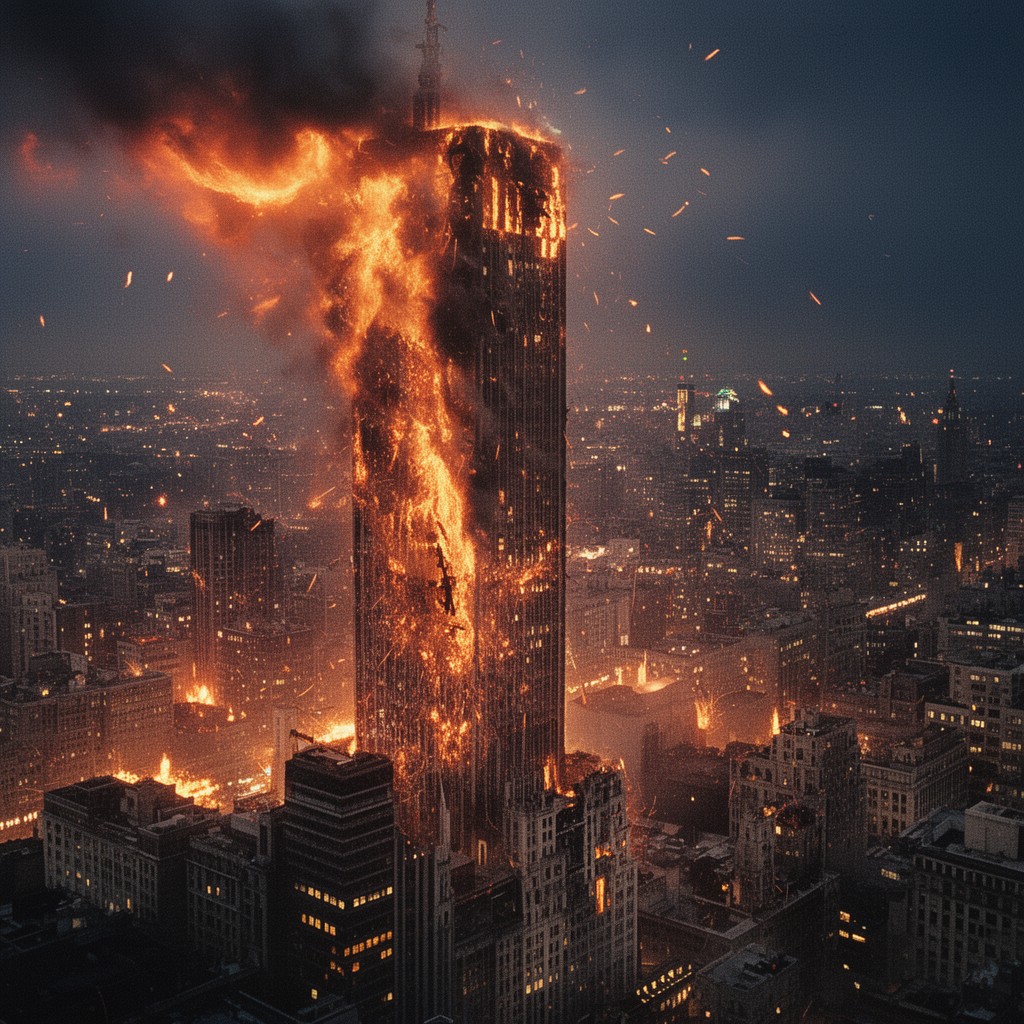 AI-generated illustration of The Towering Inferno