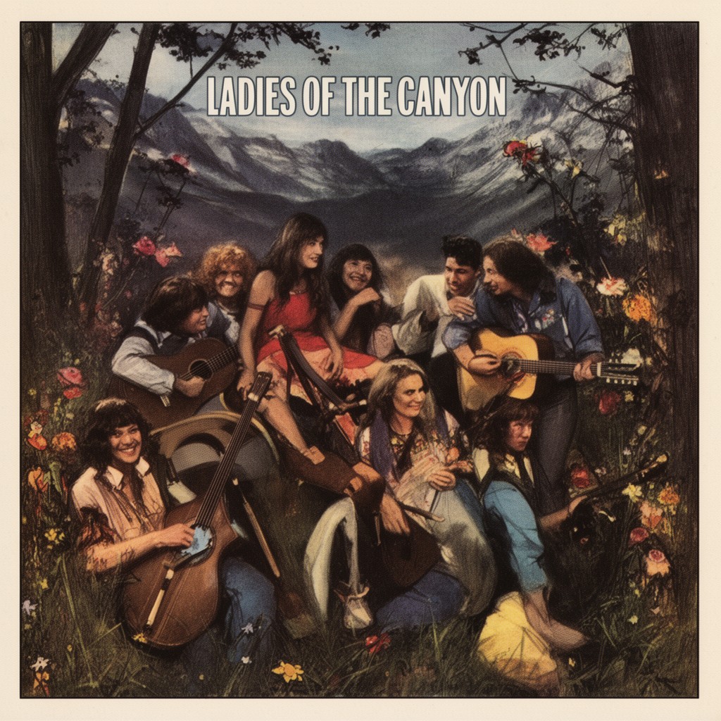 AI-generated illustration of Ladies of the Canyon
