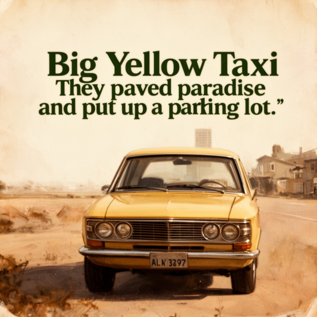 AI-generated illustration of Big Yellow Taxi