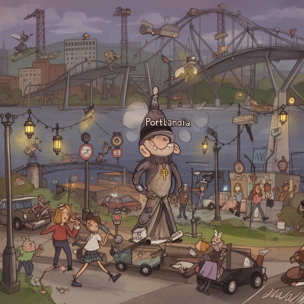 AI-generated illustration of Portlandia