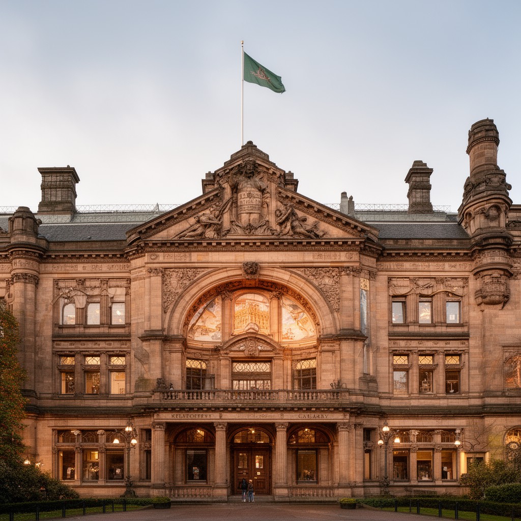 AI-generated illustration of Kelvingrove Art Gallery and Museum