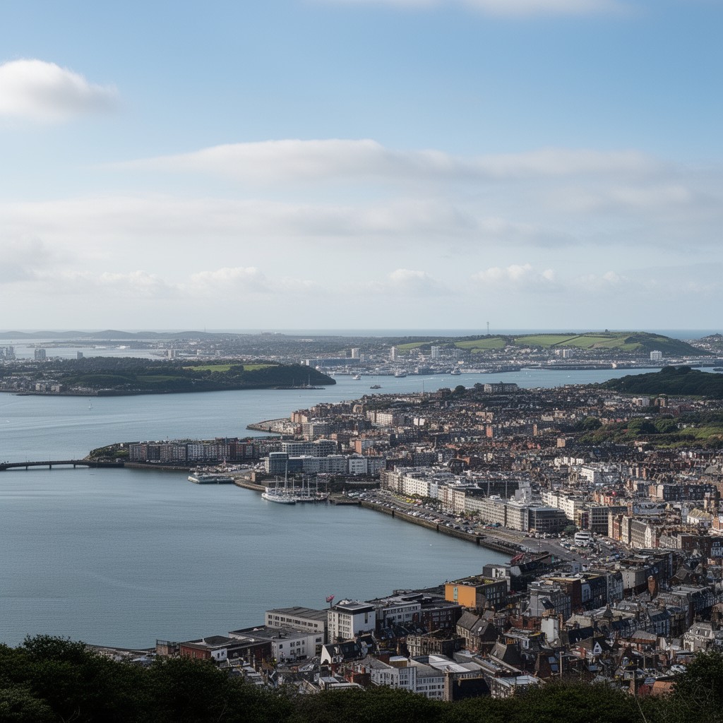 AI-generated illustration of Dublin Bay